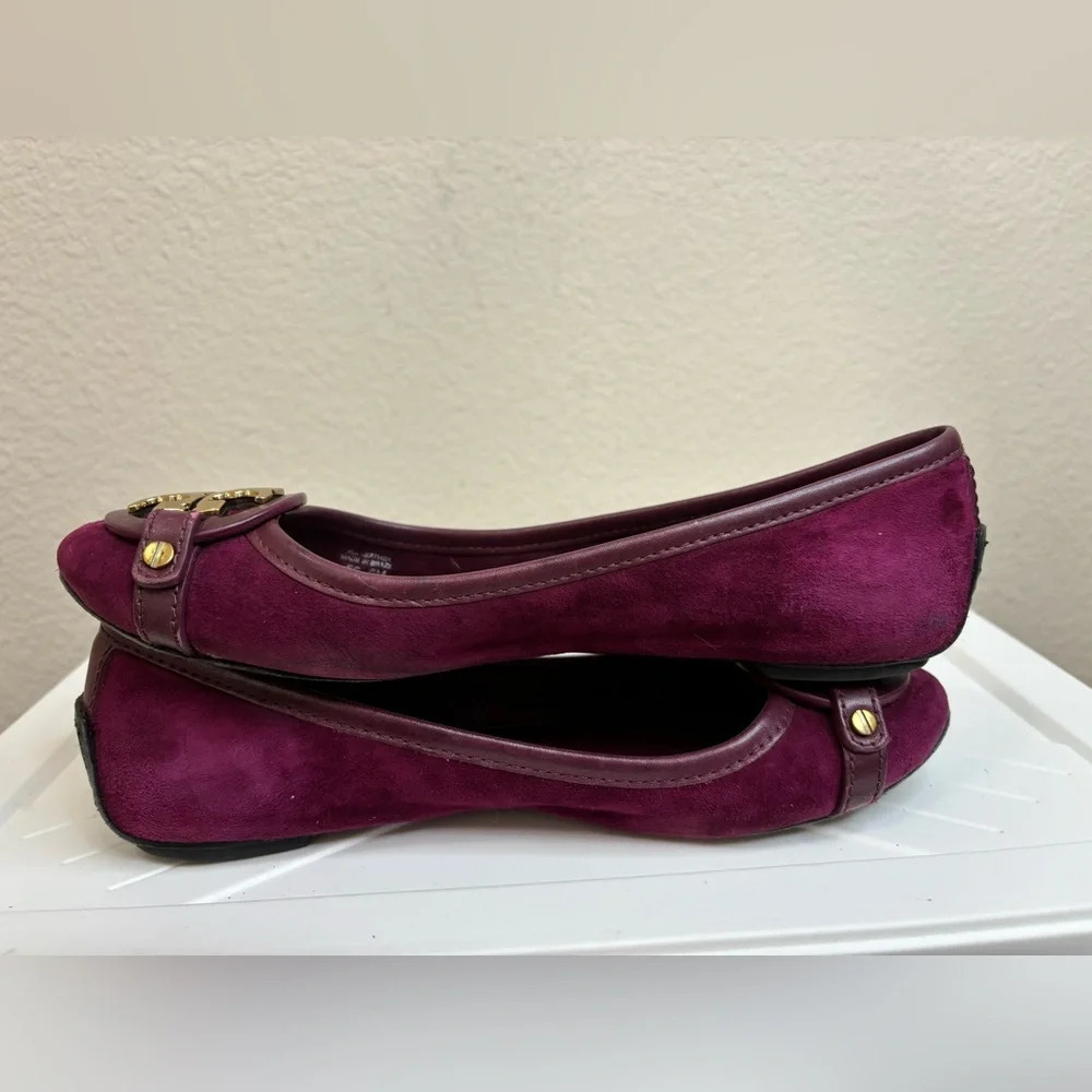 Tory Burch Aaden Flats in Red Wine - Picture 10 of 16